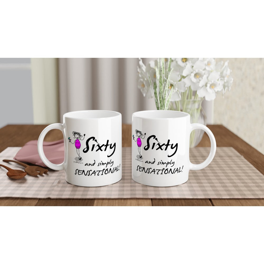 Brilliant 60th Birthday Mug – Sixty and simply SENSATIONAL!