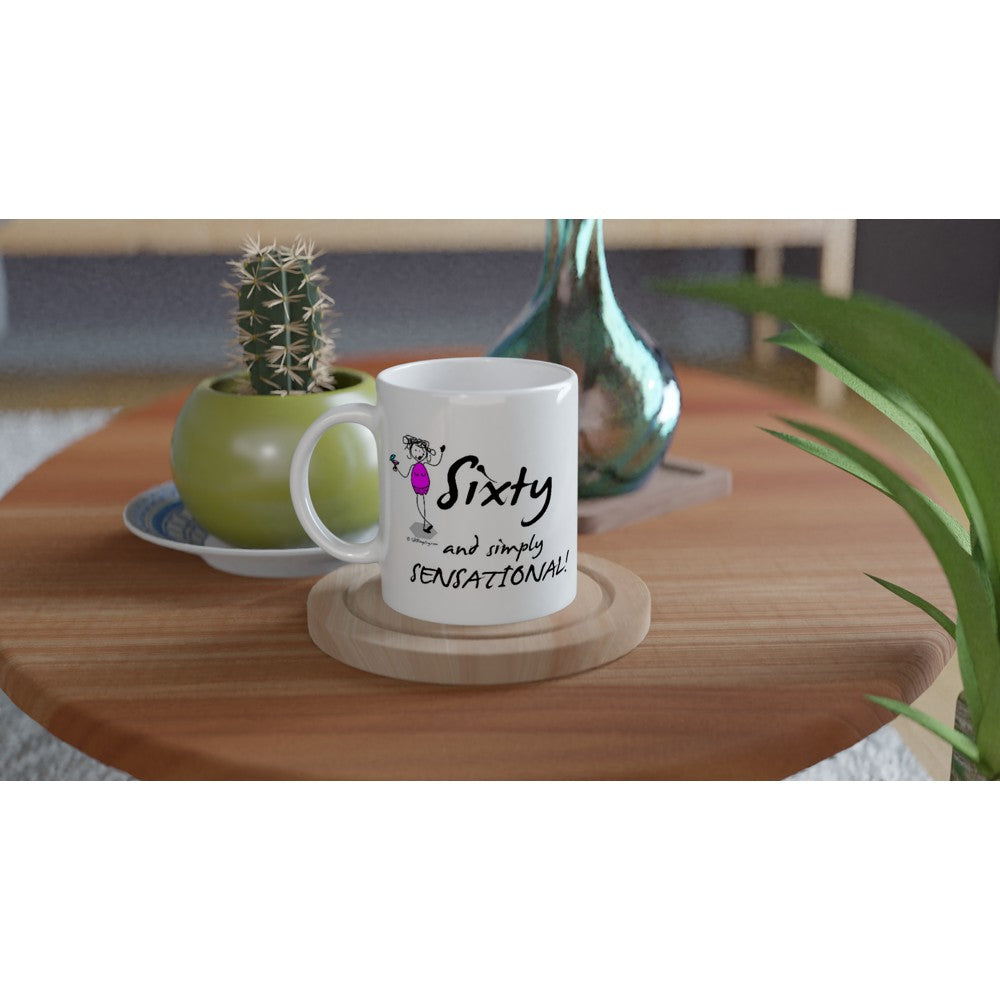 Brilliant 60th Birthday Mug – Sixty and simply SENSATIONAL!