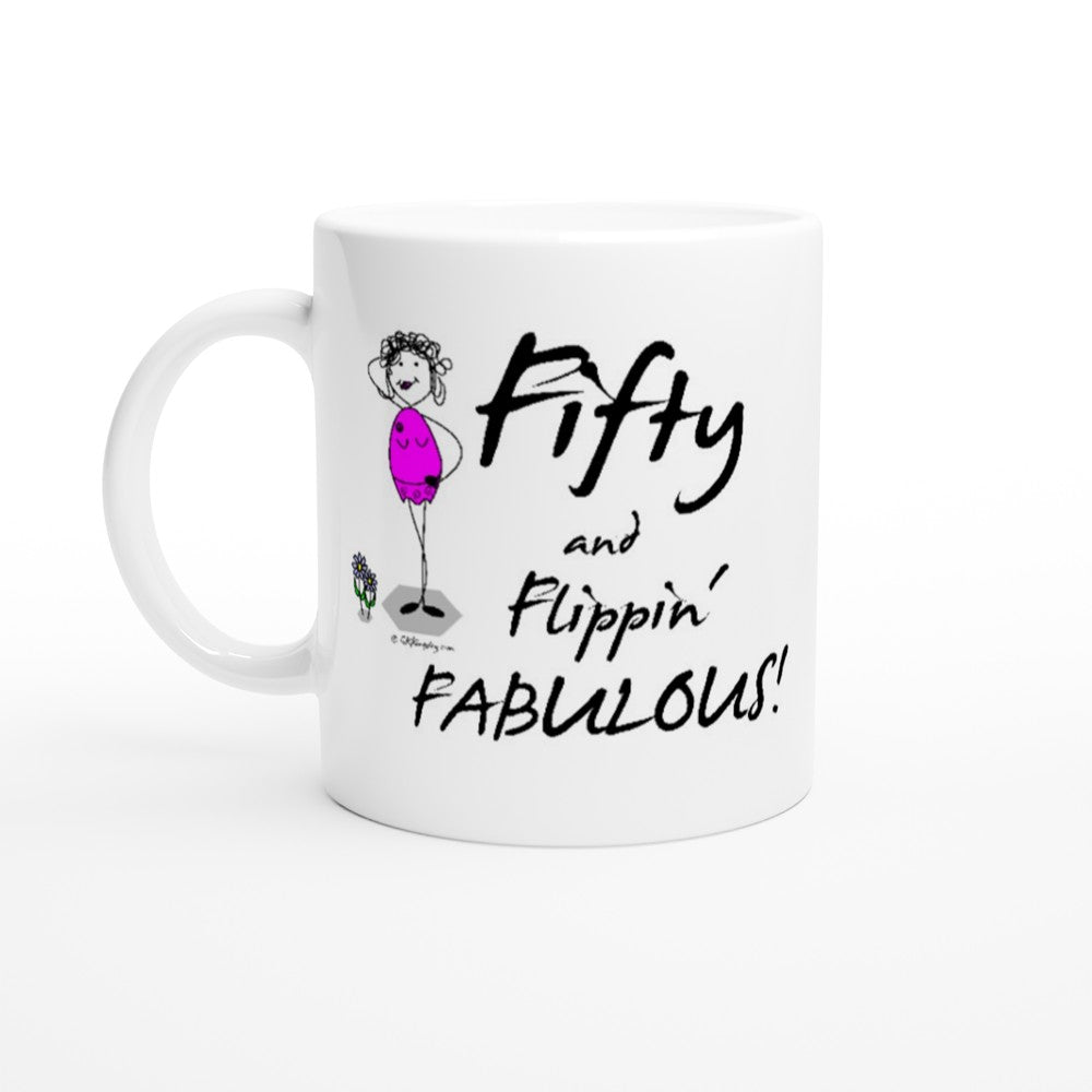 Perfect 50th Birthday Mug - Fifty and Flippin' Fabulous!