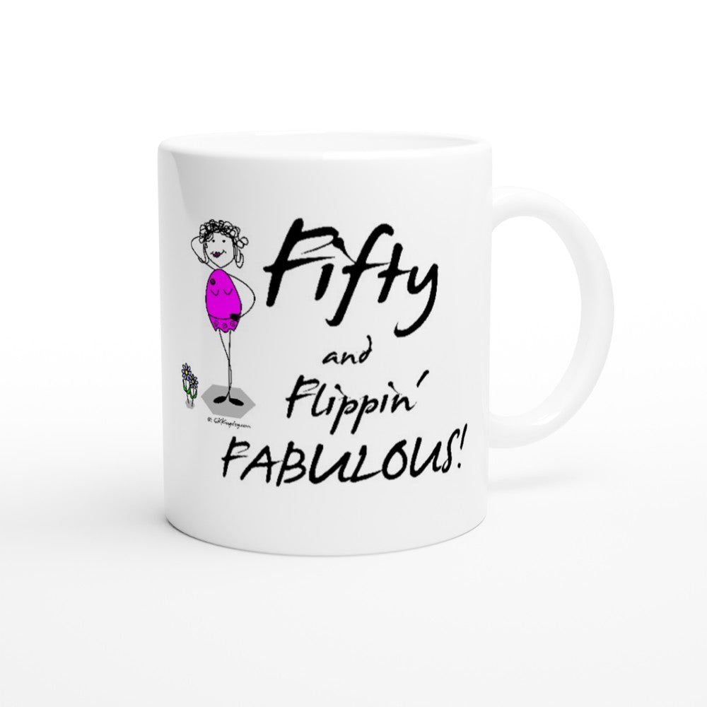 Perfect 50th Birthday Mug - Fifty and Flippin' Fabulous!