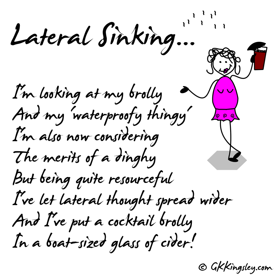 Lateral sinking... 🌧☔️🤦‍♀️😘 - Poem by GK Kingsley