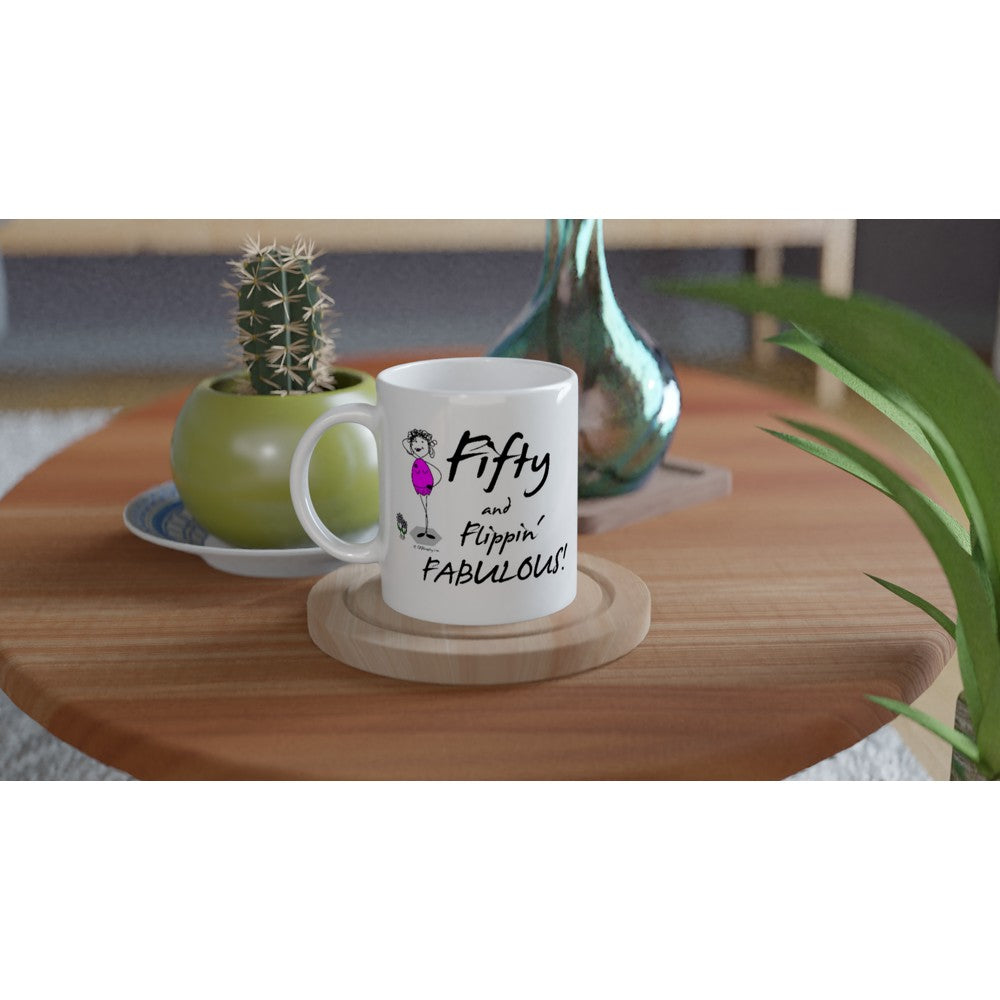 Perfect 50th Birthday Mug - Fifty and Flippin' Fabulous!